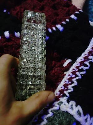 Clear Glass Vase SQUARE SHAPED glass Flower VASE Unique 7" tall - Image 1