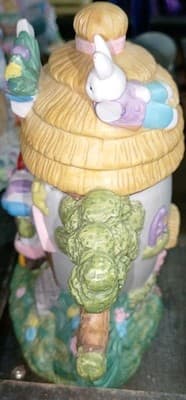 Vintage Easter Village Teapot House Figurine Violets Flowers Hand Painted... - Thumbnail 5