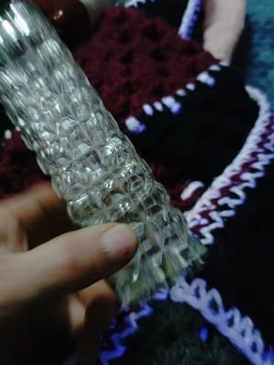 Clear Glass Vase SQUARE SHAPED glass Flower VASE Unique 7" tall - Thumbnail 3