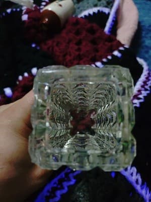 Clear Glass Vase SQUARE SHAPED glass Flower VASE Unique 7" tall - Thumbnail 5