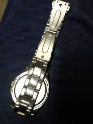 Pink Analog Wristwatch With Pink Hands. With Some Bling Around The Outside. - Thumbnail 4