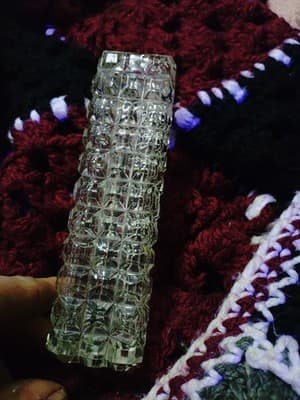 Clear Glass Vase SQUARE SHAPED glass Flower VASE Unique 7" tall - Thumbnail 2