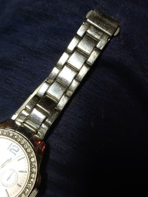 Pink Analog Wristwatch With Pink Hands. With Some Bling Around The Outside. - Thumbnail 3