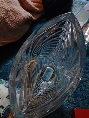 MIKASA CRYSTAL VASE "PEACOCK" 9.75" Celebrations - Thumbnail 3