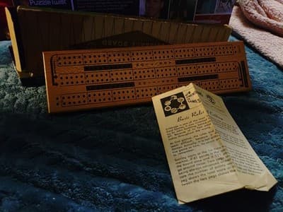 Pleasantime Wooden Cribbage Board Vintage - Image 1