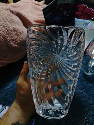 MIKASA CRYSTAL VASE "PEACOCK" 9.75" Celebrations - Thumbnail 2