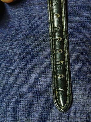 Fashion Watch Women Gold Tone White Dial Black Leather Band New Battery 7.5" - Thumbnail 7