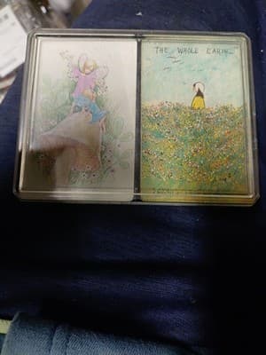Vintage Sunmark Playing Cards Set. Pictured: /Fairies On A Mushroom. /Girl... - Image 1