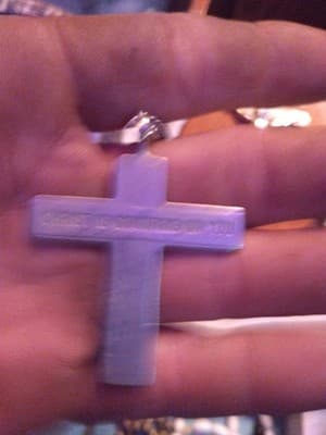 Vintage Necklace jewelry silver tone cross Cruciix Christian G47 - Thumbnail 2