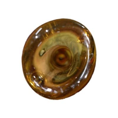 VTG MCM Fenton Amber Swung Glass Hobnail Bud Vase 10" Footed Excellent - Thumbnail 5