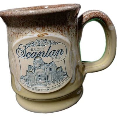 Deneen Hand Made Pottery Coffee Mug Historic Scanlac House Bed & Breakfast Inn - Image 1