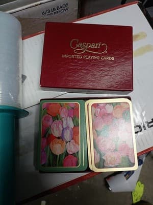 Caspari - Playing Card Double Deck - Tulips by Mary Ann Perkins Complete - Image 1