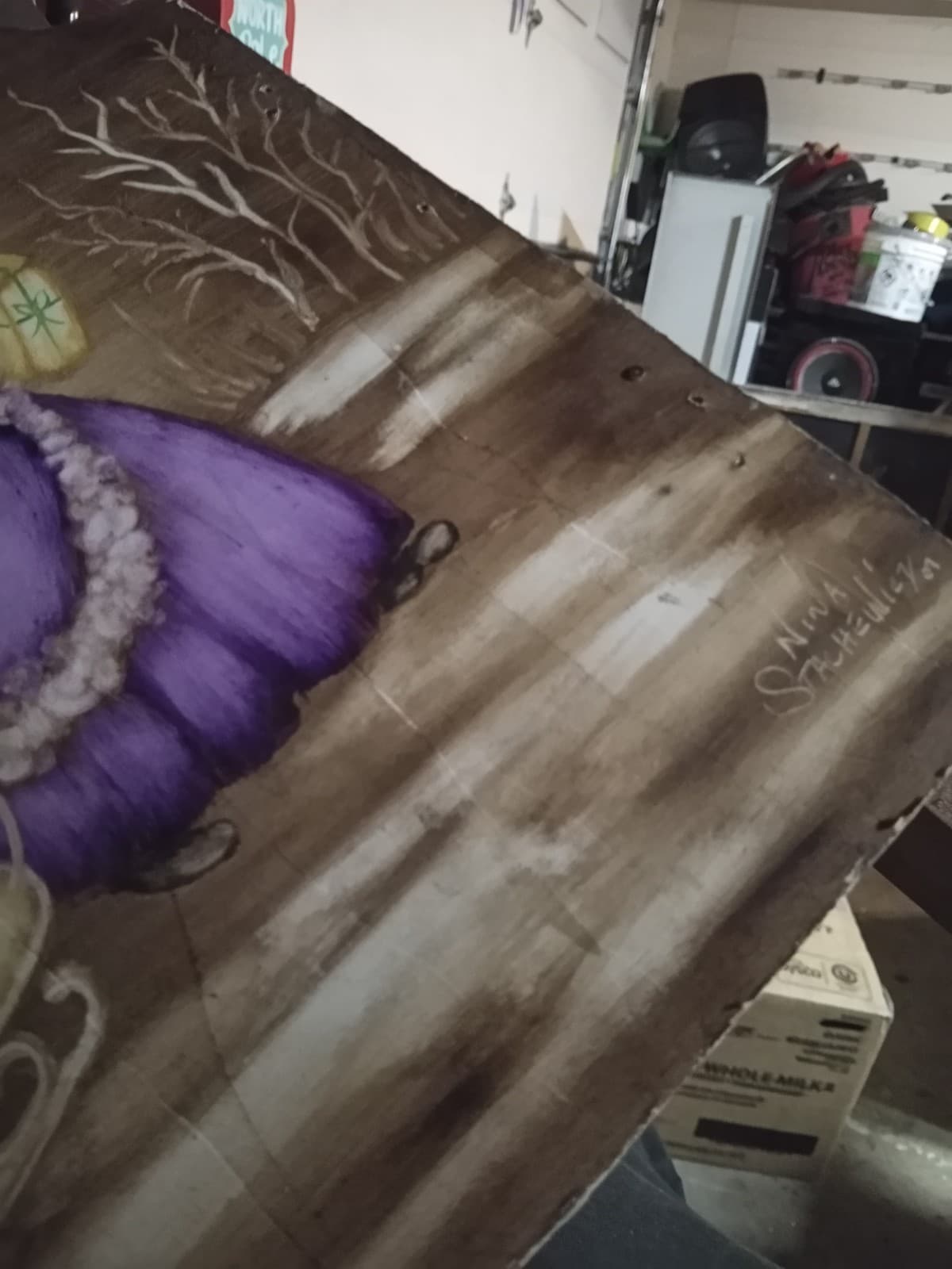 2007 wooden sled with a beautiful painting by Nina Stachewiez. - Thumbnail 7