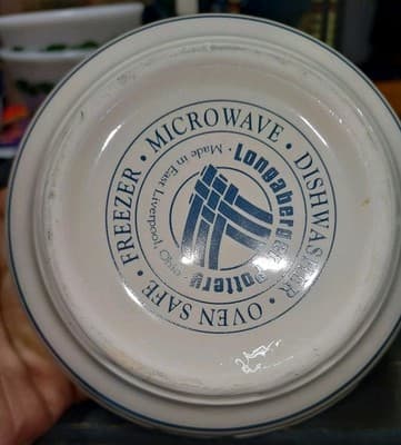 LONGABERGER Pottery Woven Traditions Blue Nesting Mixing Bowl 6" x 3" - Thumbnail 4