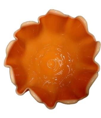 Vintage L.E. Smith Bittersweet Mid Century Modern Slag Glass Compote Dish - Thumbnail 4