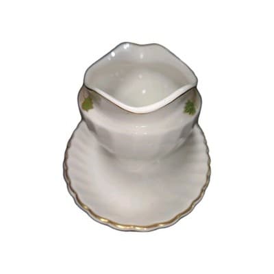 Syracuse China CHAMPLAIN Gravy Boat & Attached Underplate - Gold Swirl Leaf - Thumbnail 5