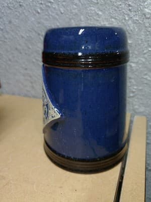 Pair 1986 MN Renaissance Festival Mugs Deneen Pottery Blue Diamond Medallion... - Thumbnail 7