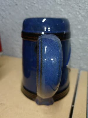 Pair 1986 MN Renaissance Festival Mugs Deneen Pottery Blue Diamond Medallion... - Thumbnail 8