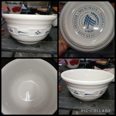 LONGABERGER Pottery Woven Traditions Blue Nesting Mixing Bowl 6" x 3" - Image 1