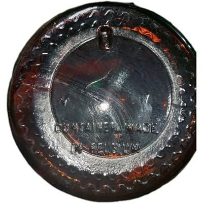 Vintage Amber Glass Bubble Top Jar Made in Belgium, Apothecary Jar, MCM Decor - Thumbnail 5