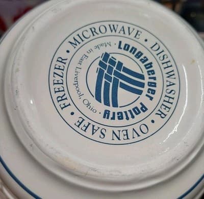 LONGABERGER Pottery Woven Traditions Blue Nesting Mixing Bowl 6" x 3" - Thumbnail 5