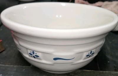 LONGABERGER Pottery Woven Traditions Blue Nesting Mixing Bowl 6" x 3" - Thumbnail 2