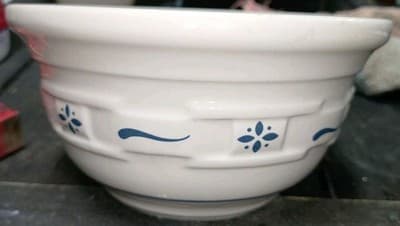 LONGABERGER Pottery Woven Traditions Blue Nesting Mixing Bowl 6" x 3" - Thumbnail 3