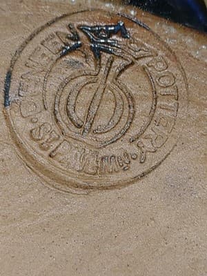 Pair 1986 MN Renaissance Festival Mugs Deneen Pottery Blue Diamond Medallion... - Thumbnail 2