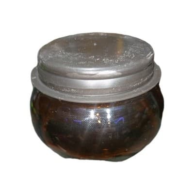 Vintage Amber Glass Bubble Top Jar Made in Belgium, Apothecary Jar, MCM Decor - Thumbnail 7