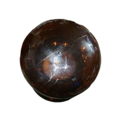 Vintage Amber Glass Bubble Top Jar Made in Belgium, Apothecary Jar, MCM Decor - Thumbnail 4