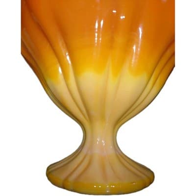 Vintage L.E. Smith Bittersweet Mid Century Modern Slag Glass Compote Dish - Thumbnail 6