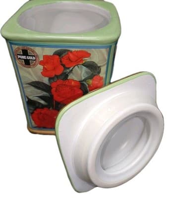 Oneida Ceramic Vintage Label Camellia Canister - Thumbnail 4