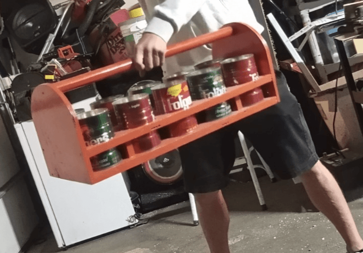 10 13oz coffee can organizer carrier/planter wooden. - Image 1