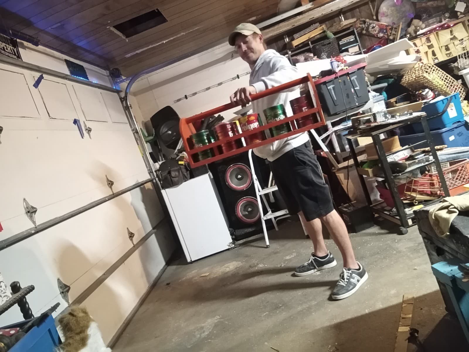 10 13oz coffee can organizer carrier/planter wooden. - Thumbnail 6