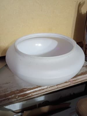 Vintage Milk Glass Floral Ceiling Light Shade 6" Fitter MCM Rose Mushroom - Thumbnail 5