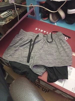 Champion Running Shorts Womens XSmall 2 in 1 Black Double Layer Logo - Image 1