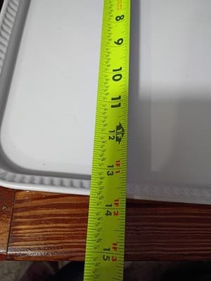 Over and Back White Stoneware Serving Platter Rectangular Beaded Rim 14.5 - Thumbnail 6