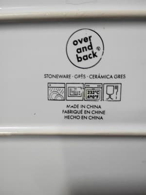 Over and Back White Stoneware Serving Platter Rectangular Beaded Rim 14.5 - Thumbnail 4