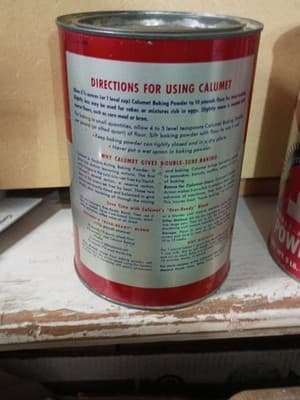 Set of 2 Vintage Calumet 5 lb Baking Powder Tins - Large 8" Cans - Design... - Thumbnail 6