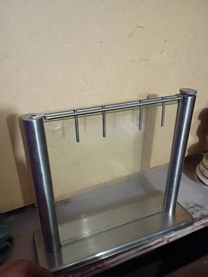 Universal Glass Knife Block - Modern Stainless Steel Kitchen Storage - Removable - Thumbnail 5