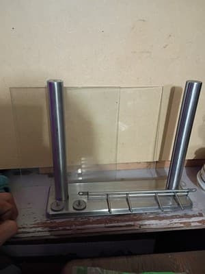 Universal Glass Knife Block - Modern Stainless Steel Kitchen Storage - Removable - Thumbnail 7