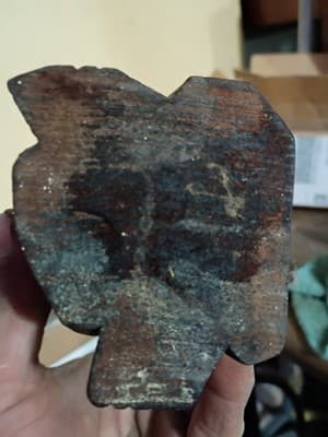 Vintage Hand Carved Wood Happy Laughing Buddha Figurine Hotei Hands Up 8' - Thumbnail 4