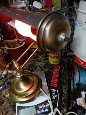 Vintage Brass Plated Desk Style Lamp. Works Great - Thumbnail 5