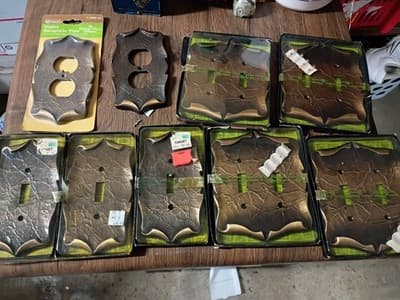 Lot of 9 Vintage Amerock Switch Plates - MCM Antique Copper - NOS Carriage House - Image 1