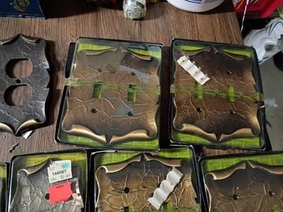 Lot of 9 Vintage Amerock Switch Plates - MCM Antique Copper - NOS Carriage House - Thumbnail 4