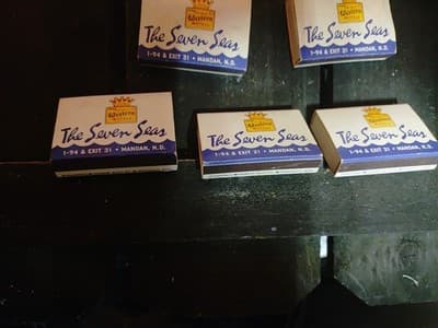 9 Vintage Unstruck Matchboxes: The Seven Seas Mandan ND & Top of the Rock MN... - Thumbnail 5