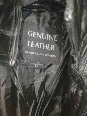 Vintage Navarre Black Patchwork Leather Trench Coat Men’s Medium 48" Long Matrix - Thumbnail 5