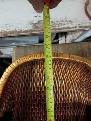 Vintage Large Woven Gathering Basket Triple Bentwood Handle God's Eye 18 - Thumbnail 5