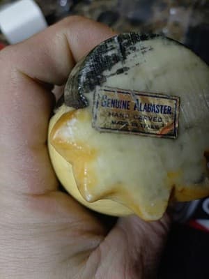 Vintage Alabaster Carced Tuxedo Owl Paperweight Made In Italy 4in - Thumbnail 6