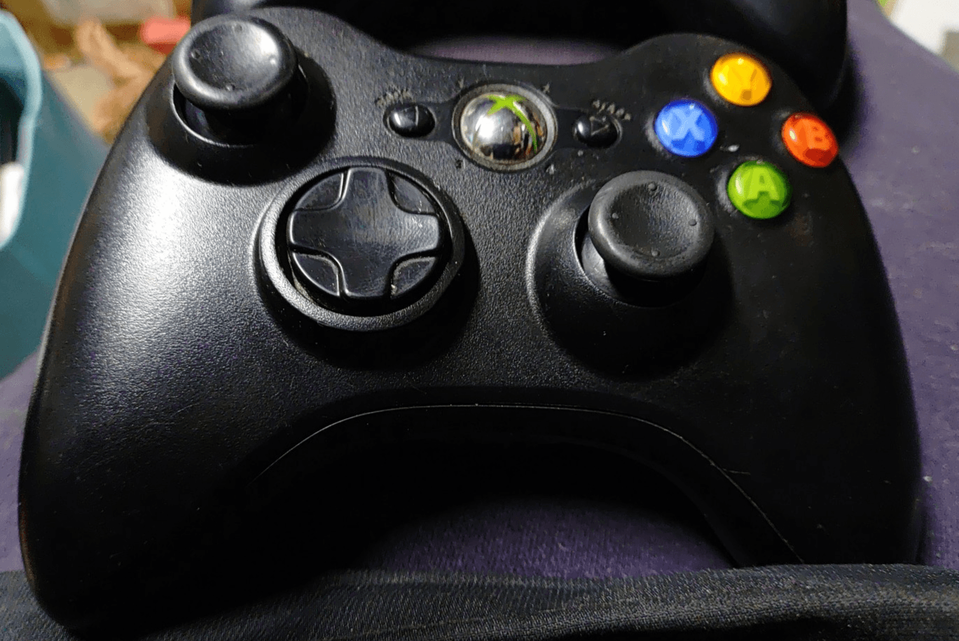 2 Original Microsoft Xbox 360 Wireless Controllers - Black - Image 1